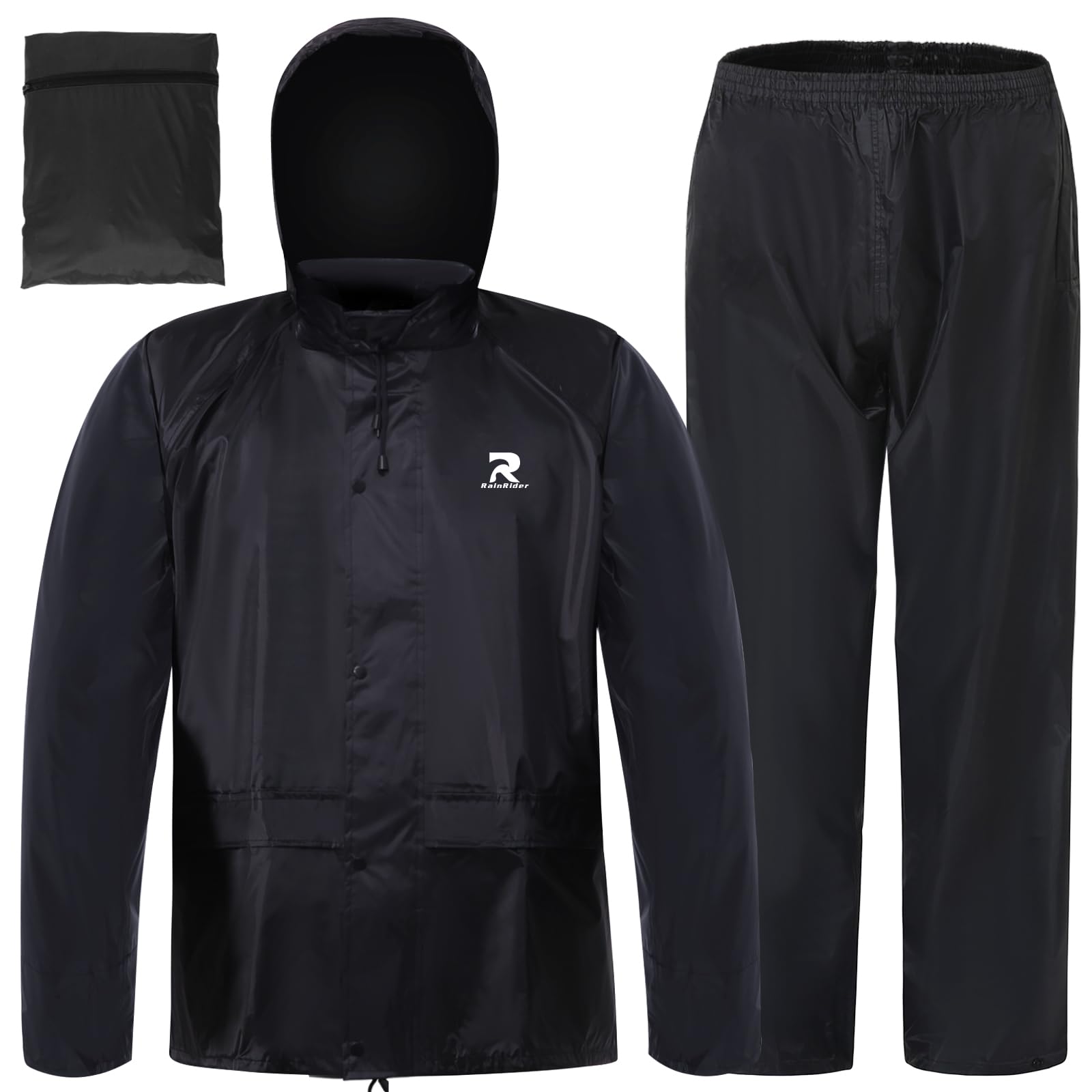 RainRider Rain Suits Safety Rain Jacket with Pants High Visibility Reflective Rain Gear