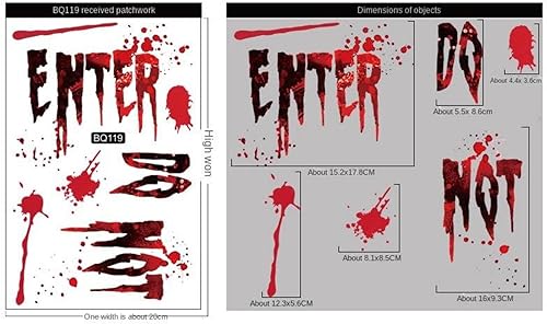 Miniatura 5 de Halloween Horror Huellas de manos de sangre Huellas de manos Baño Horror Ventana Baño Etiqueta estática