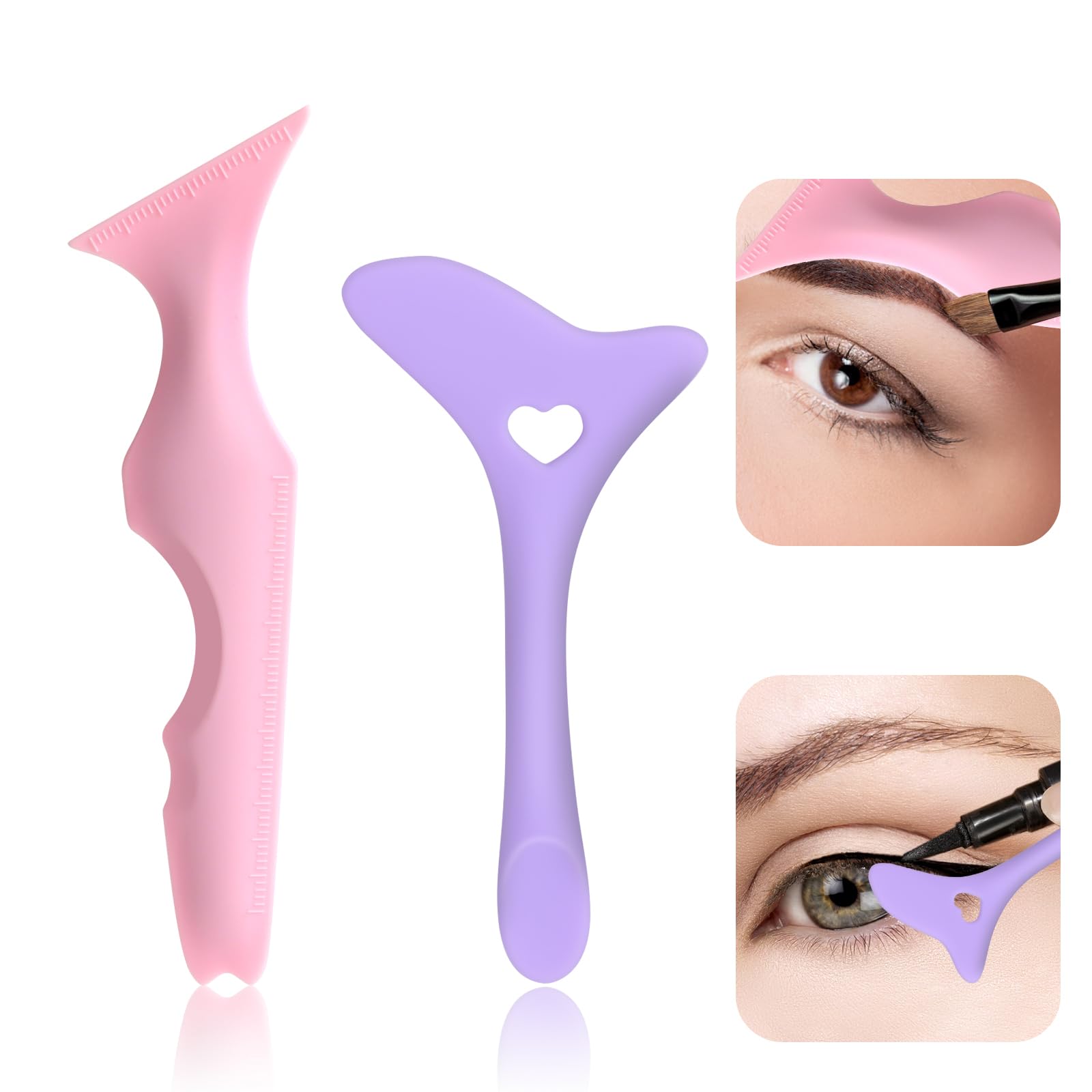 2PCS Plantilla Eyeliner Ojos，Plantilla para Delinear Ojos para Aplicación Rápida de Maquillaje