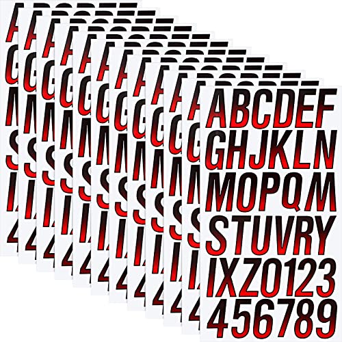 Numéros d'identification numériques alpha bateau vinyle rouge noir 7.6cm - 2