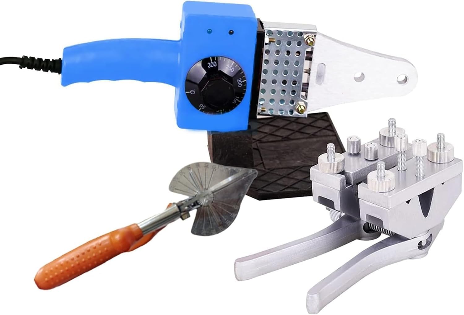 Máquina de Soldar Correas Redondas PU 800W, Soldadora de Fusión Térmica Temperatura Ajustable 0-300°C para Correas PU y Tubos Plásticos, Incluye Tijeras y Alicate (220V, Herramienta Industrial)