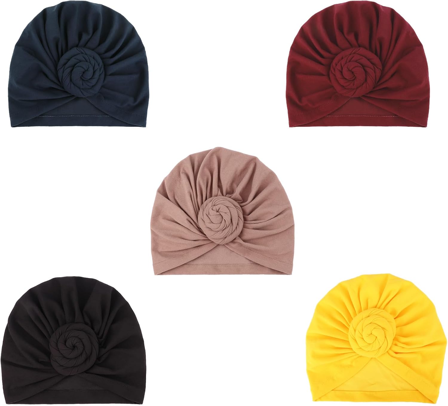 DRESHOW 5 Pack Knotted Headwraps for Women African Turban Pre-Knotted Beanie Headwraps Hair Covers - Image 7
