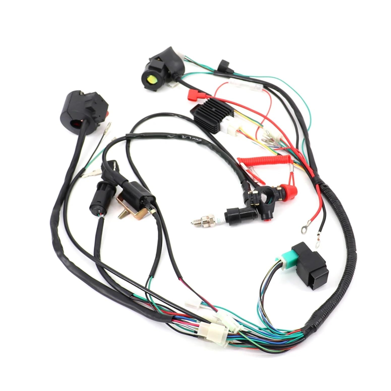 Rectificador Tensión Rectificador De Bobina De Encendido De Solenoide Para Motocicleta Arnés De Cableado Telar De 50cc 110cc Para 125cc PIT Quad Dirt Bike Piezas De Motocicleta ATV(1 set)