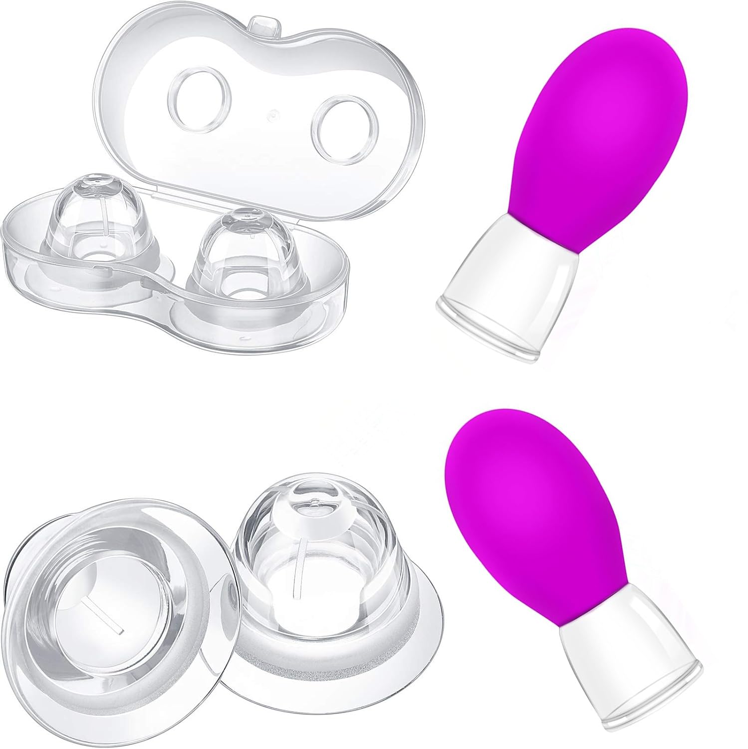 Nipple Everter for Breastfeeding Support, Nipple Corrector, Aids in Latch by Drawing Out Flat or Inverted Nipples for Nursing Moms (4 PCS)
