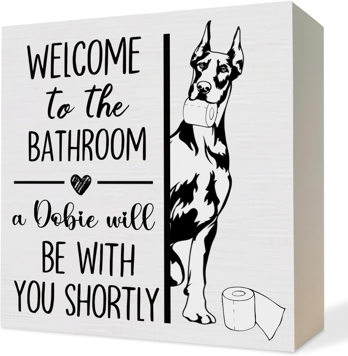 German Shorthaired Pointer Bathroom Wooden Box Sign, GSP Dog Bathroom Decor, German Shorthaired Pointer Gifts Wood Block Plaque Signs for Bath Room Toilet Shelf Counter Decor, 5x5 Inch