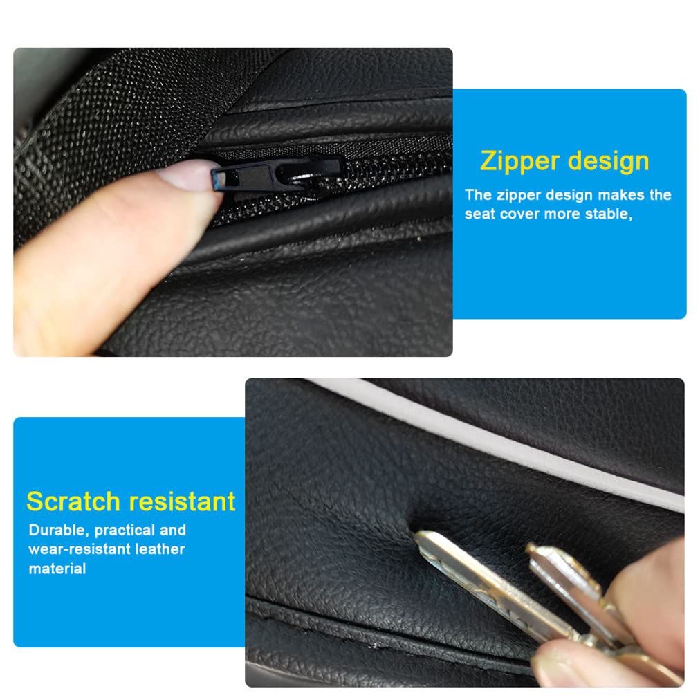Coprisedili Auto Anteriore per Toyota Corolla | Set Completo di Copri-Sedile per Guidatore e Passeggero Accessori Auto Compatibile con Airbag (MK-MH20) Nero Bianco