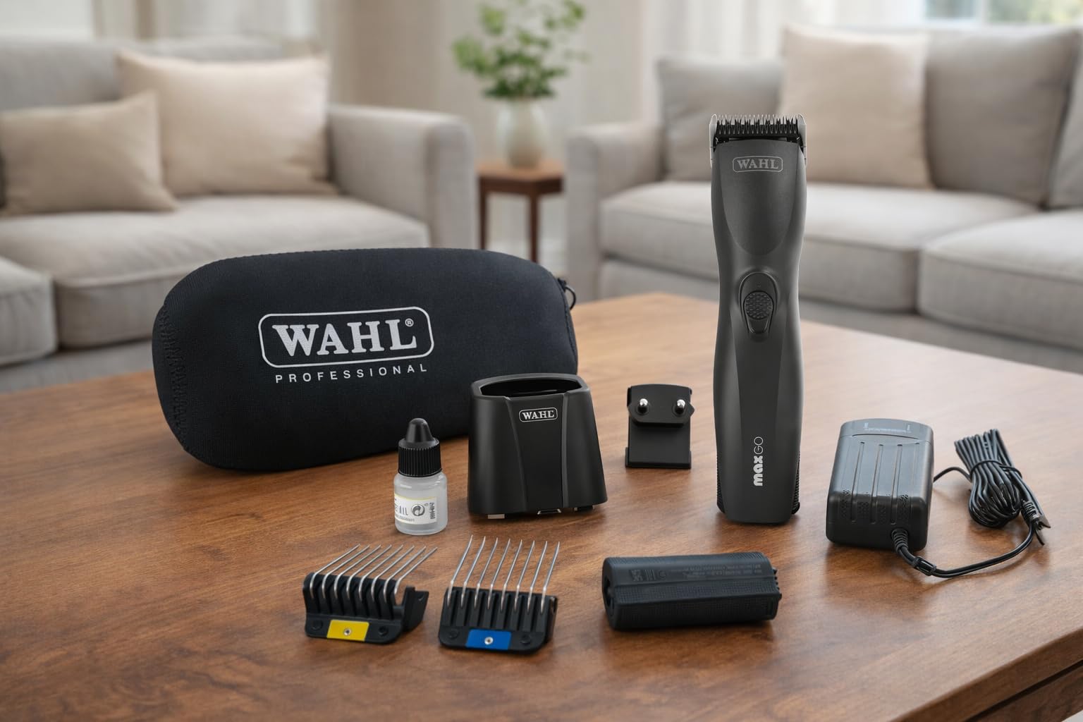 Rotschopf24 Edition: Profi Schermaschine Max Go + acht Metallaufsätze! Bis zu 3 Std. kabellos arbeiten. Sehr gute Qualität!! Für Wahl Hundeschermaschinen Liebhaber