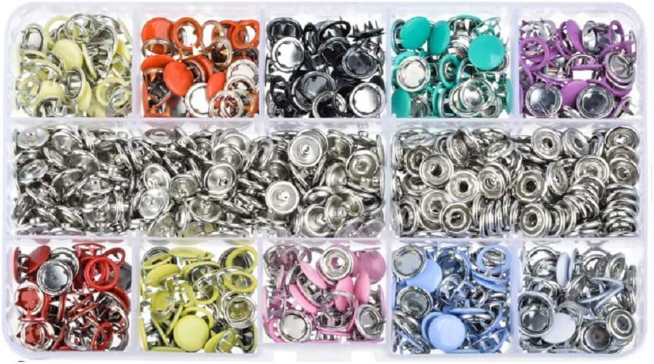 Metal Sewing Buttons Press Studs Craft Tool For Clothes - Set of 100 Pieces