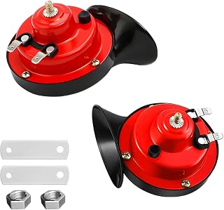 BLAU GRUN 300DB Super Loud Train Horns Dual 12V Waterproof Air Horn Kit for Car Truck Motorcycle Boat Red