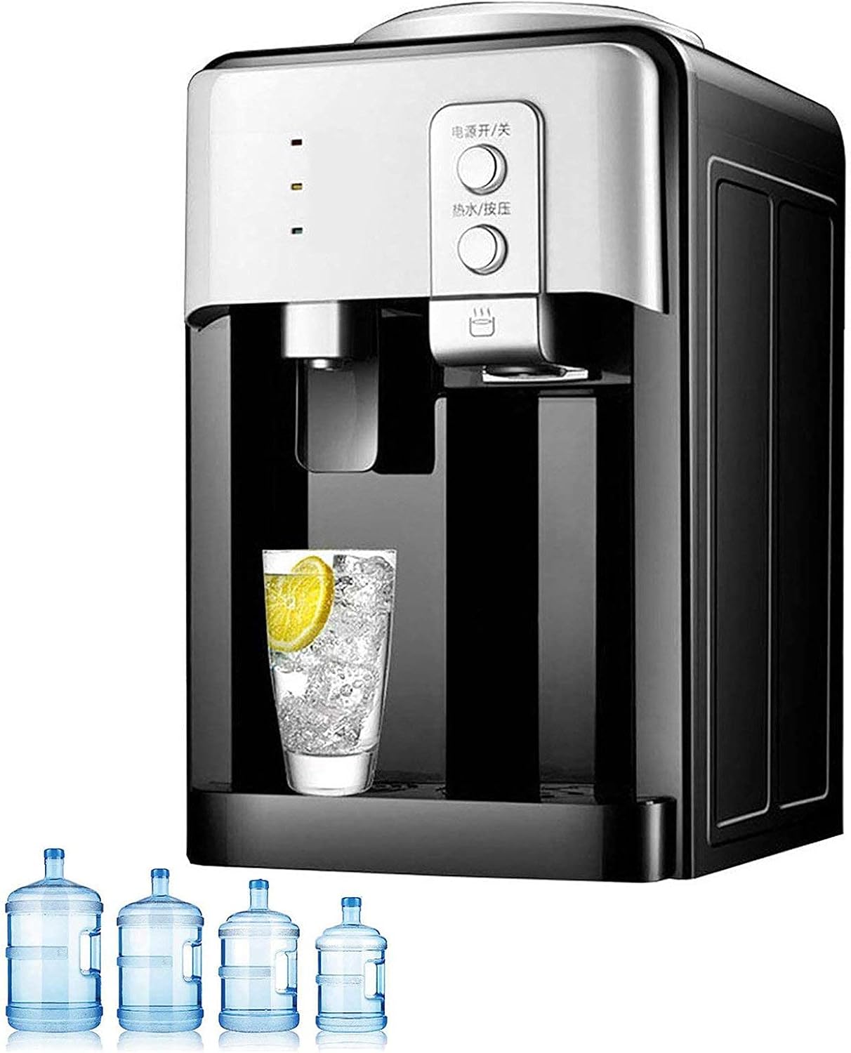 Electric Water Dispenser, Desktop Water Dispenser Cold Hot Ice Water Cooler Heater Drinking Fountain for Home Office Hotel Coffee Tea Bar, Simple Operation,