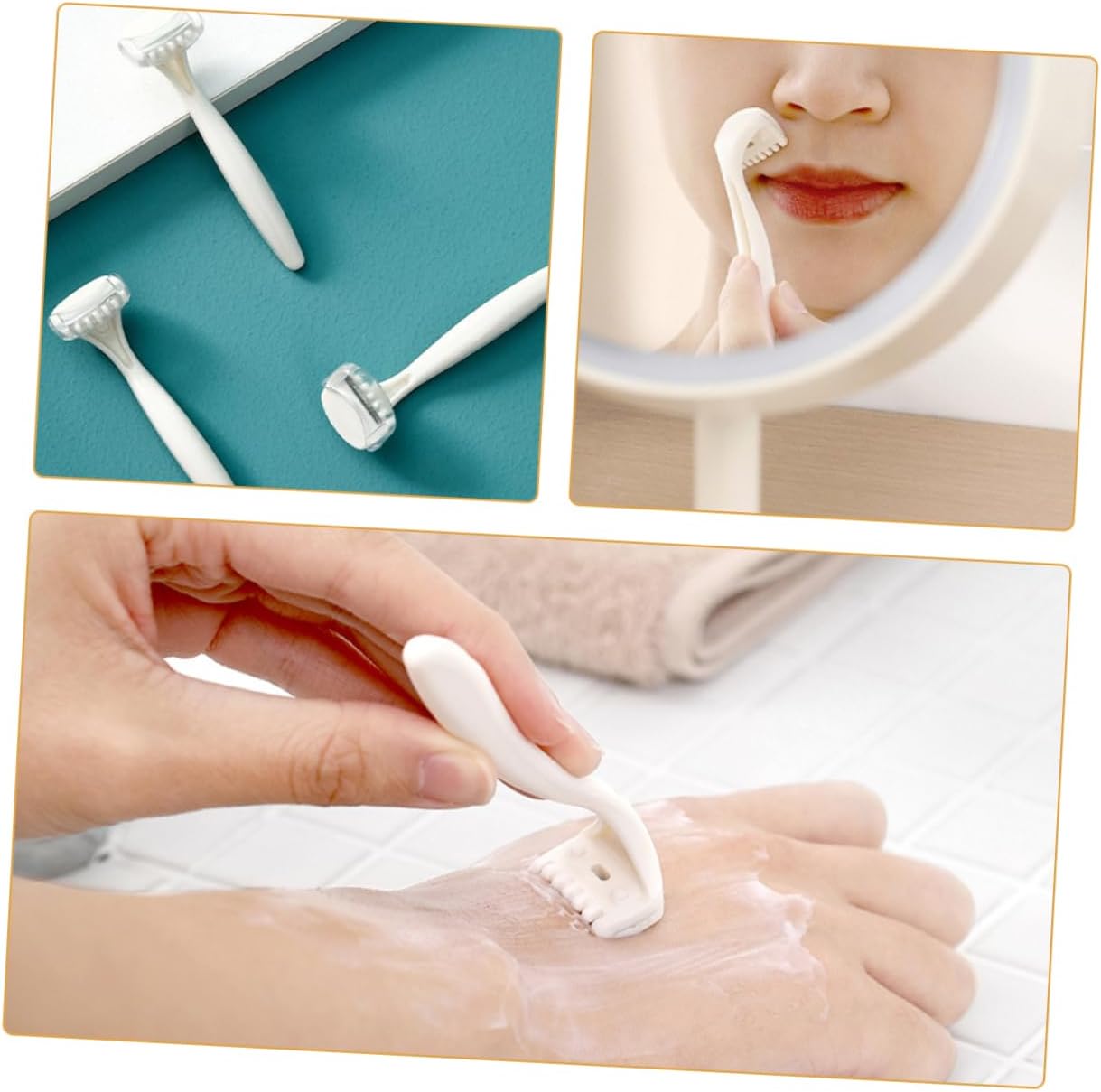 Ipetboom Manual Shave Knife for Women Mini Travel Razor Facial Hair Trimmer for Women Men