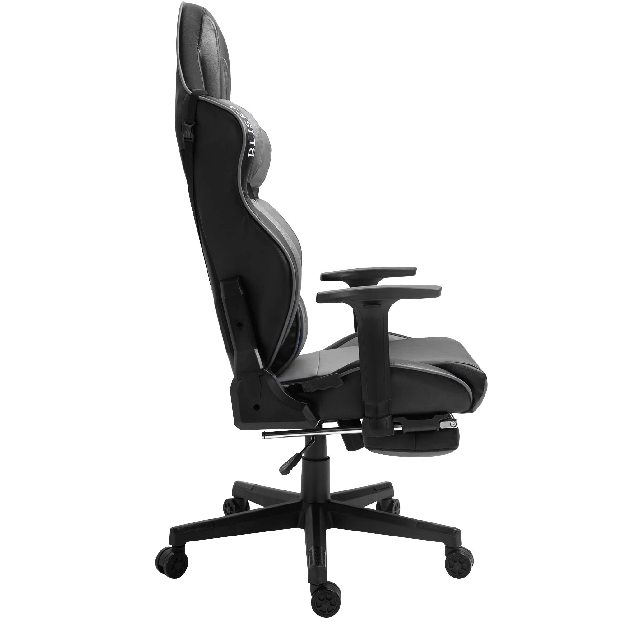 Sedia da gaming Chair Racing con seduta sportiva e braccioli ergonomici 4D, colore: grigio scuro/grigio chiaro