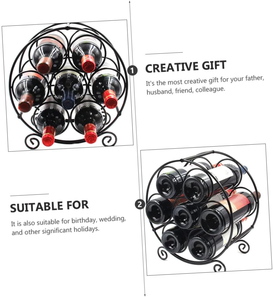 Cabilock Elegant Wine Rack Wine Holder Home Decor Display Racks for Father Day Wedding