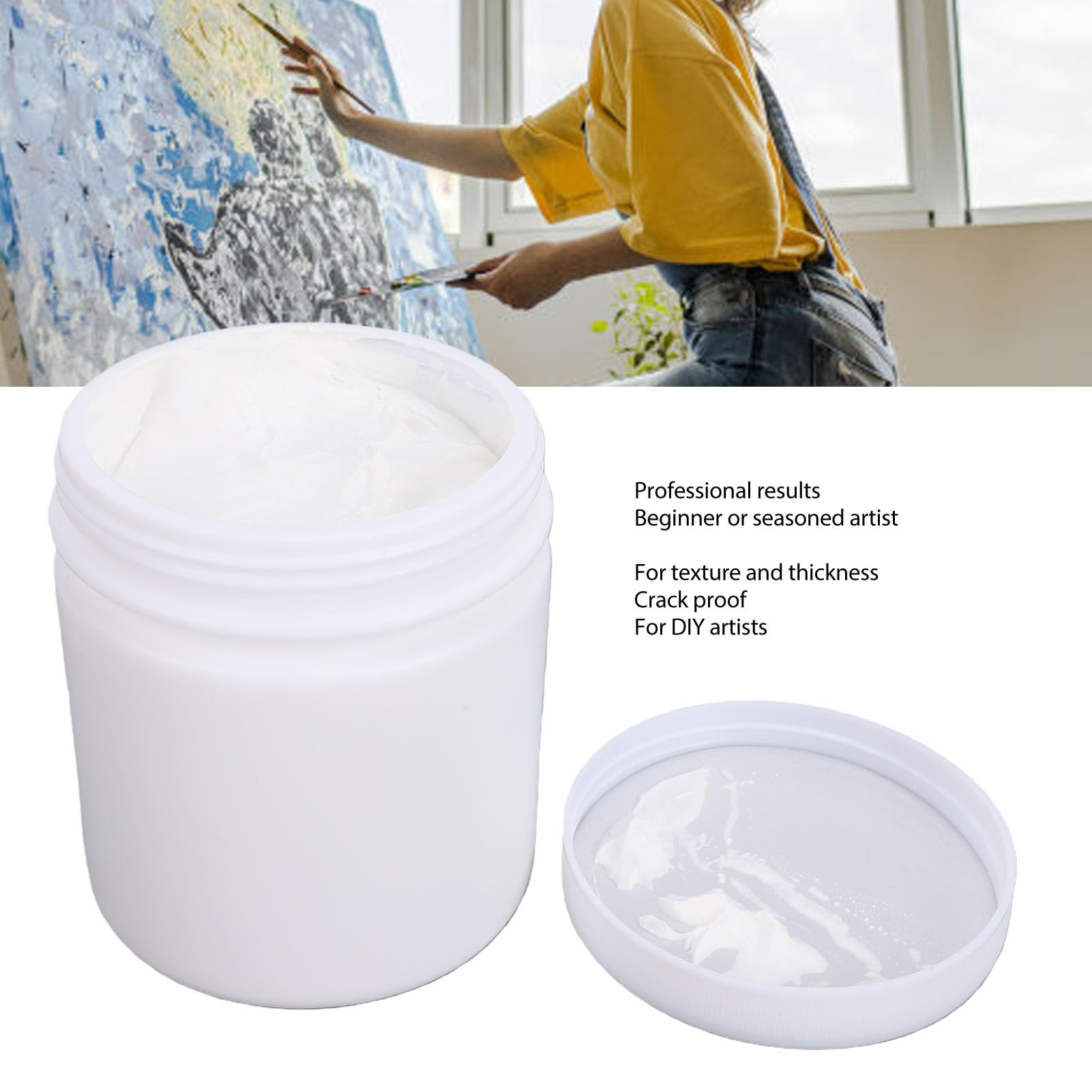 EMUKOEP Modellierpaste 800 G, Dickes Texturmedium für Acrylmalerei, Leinwand, DIY-Kunstprojekte, Schnell Trocknend, Rissfest
