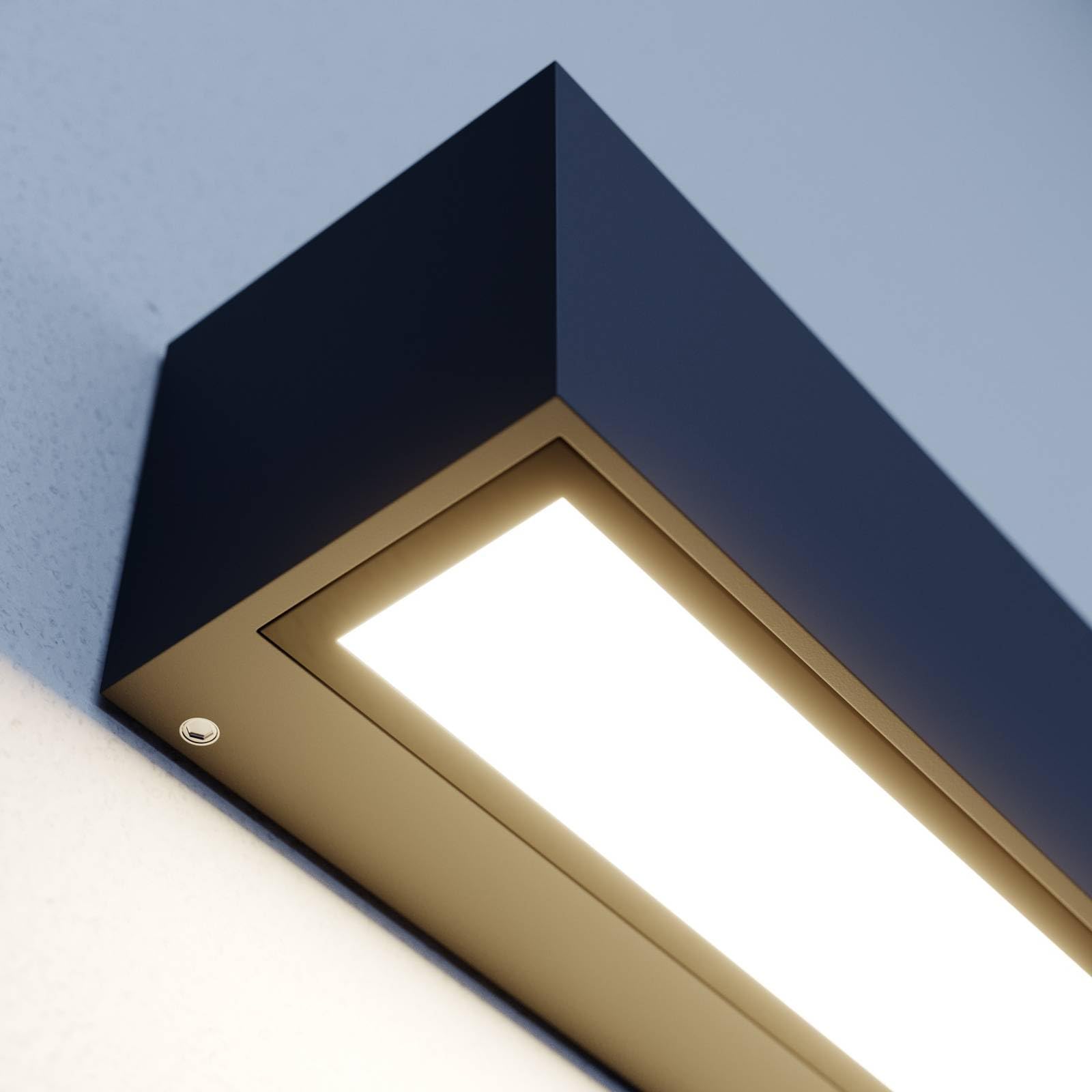 Lucande LED Wandleuchte außen Lengo (Modern) in Schwarz aus Aluminium (1 flammig,) - Außenwandleuchten Wandlampe Led Außenlampe Outdoor für Außenwand/Hauswand Haus Terrasse &
