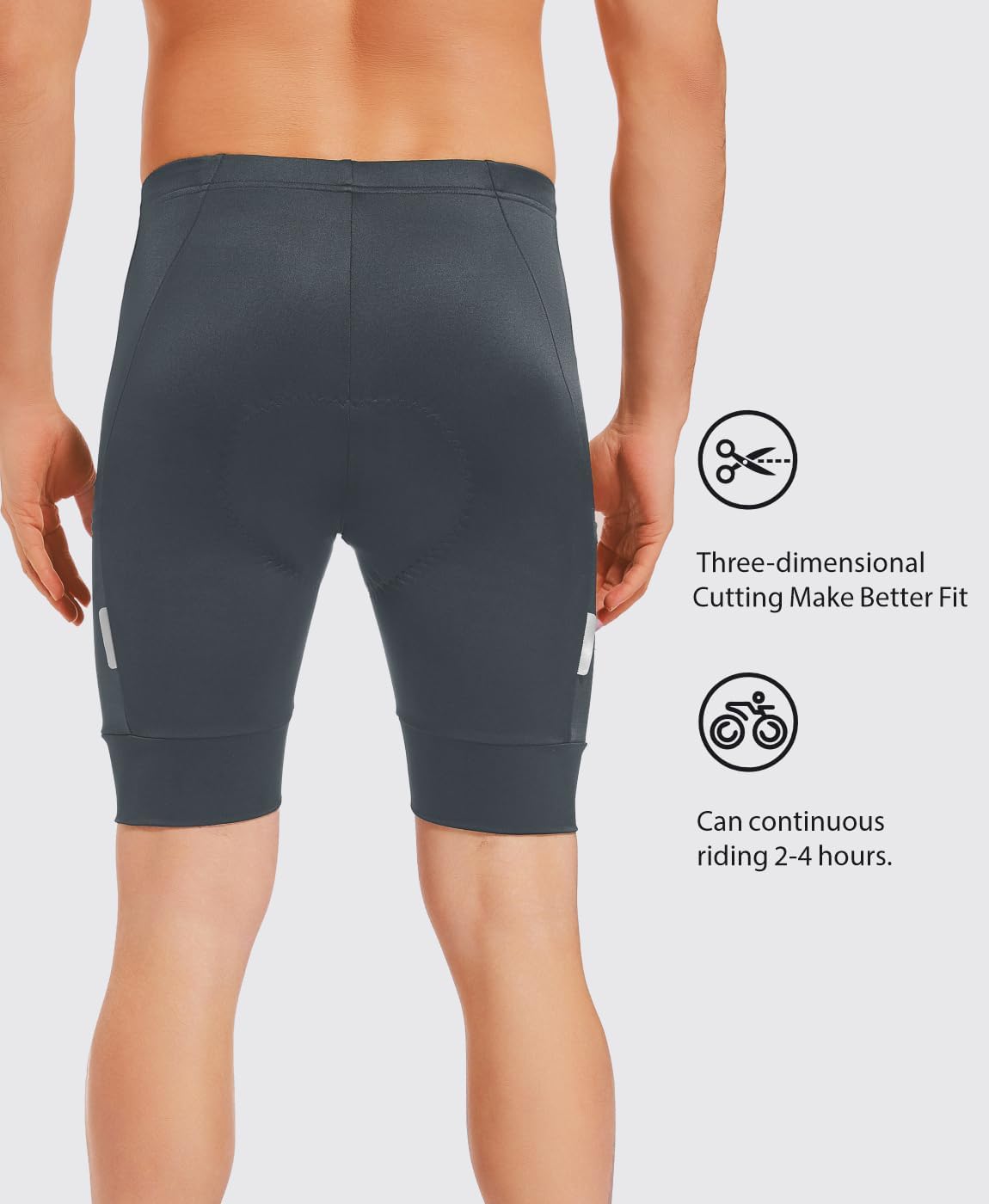 qualidyne Men's Cycling Shorts 4D Padded Bike Biking Shorts Road Riding Bicycle UPF 50+ Cycle Shorts Pockets