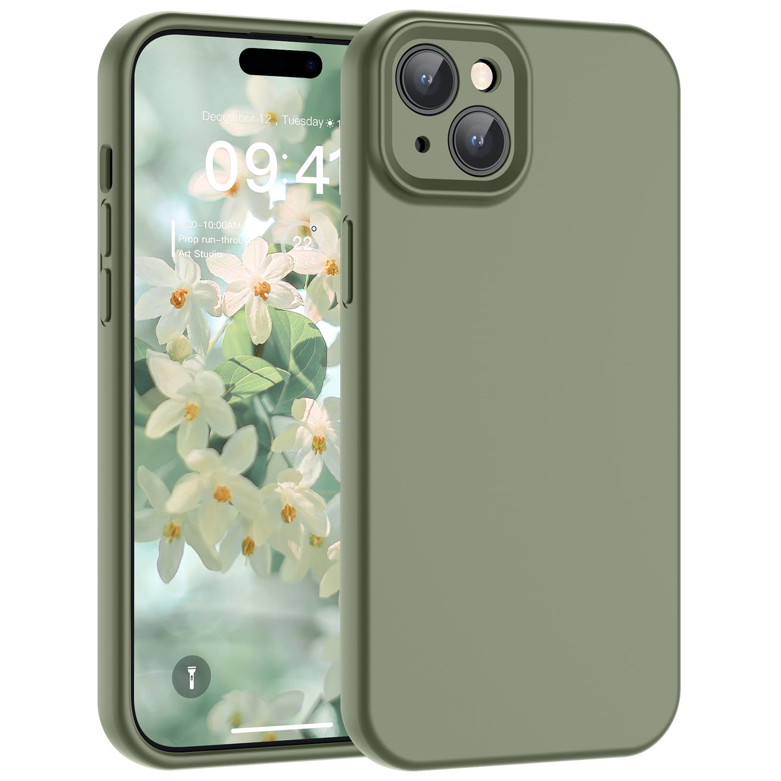 Coque iPhone 14 Plus silicone anti-choc vert protège objectif photo - 8