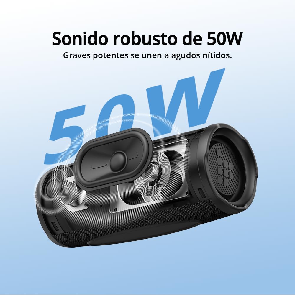 Tronsmart Mirtune C3 Plus, haut‑parleur Bluetooth 6.0 Auracast, IPX7 | Tecnologia Auracast multi-dispositivo e Bluetooth 6.0 a bassa latenza, autonomia 12 ore, EQ via App e USB-C