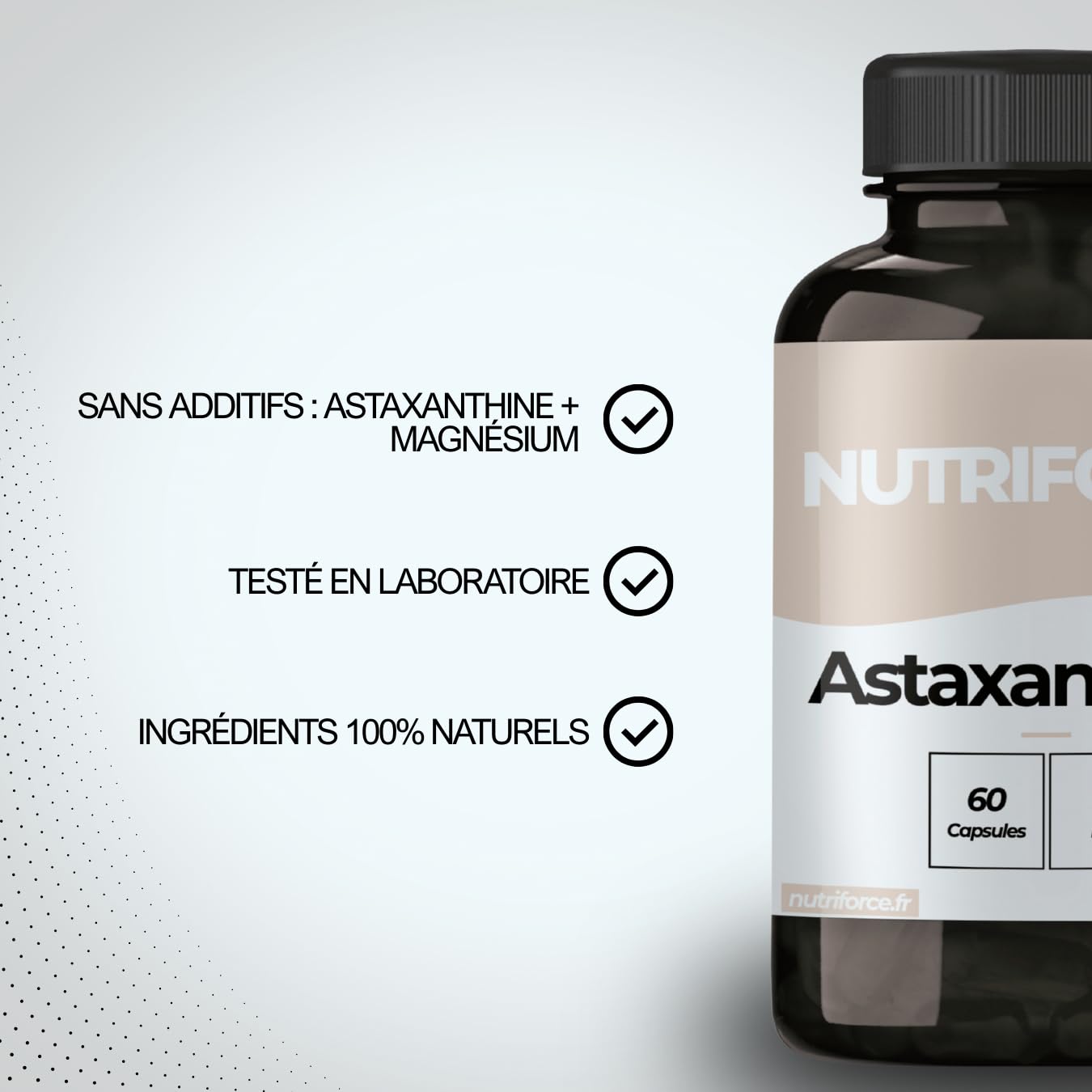 Astaxanthine Pure – 500 mg – 60 Gélules – Antioxydant Puissant pour Peau, Immunité & Énergie
