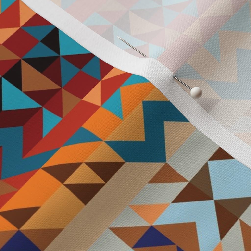 Spoonflower Fabric - Southwest Geometric Native American Diamond Sun Aztec Navajo Stripe Printed on Petal Cotton Fabric Fat Quarter - Sewing Quilting Apparel Crafts Decor