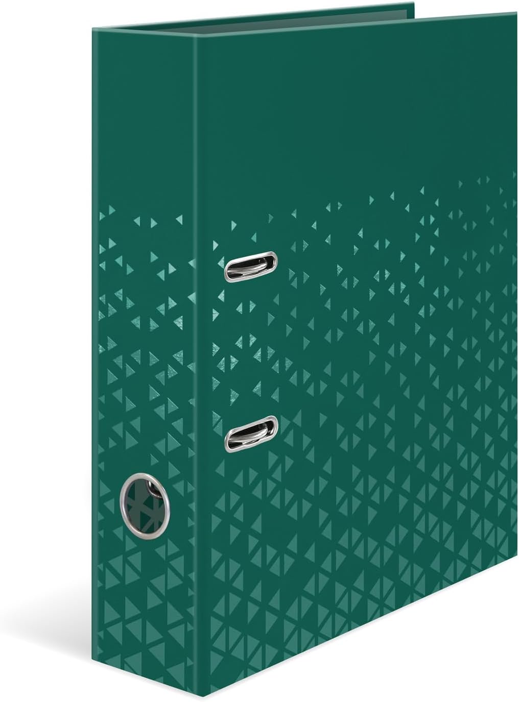 HERMA A4 Lever Arch File Dark Green, 70mm Spine, Heavy Duty Folder with Pattern Motif, Glossy Finish & Inner Print, Kids Ring Binder, Archiving Folder & Storage File Organizer