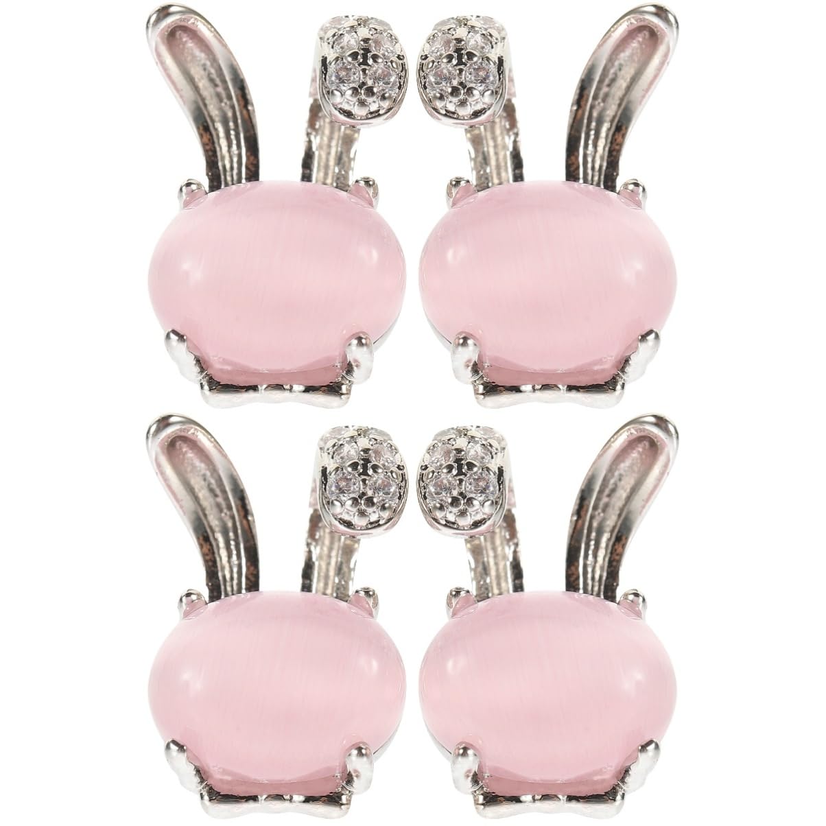 Pendientes de conejito con diamantes para mujer y niña set de 5 pares de joyería animal 8