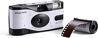 Praktica Cámara desechable de un Solo Uso para Boda, Color Blanco, 27 Disparos, película de Color para Bodas, reuniones, Viajes y más