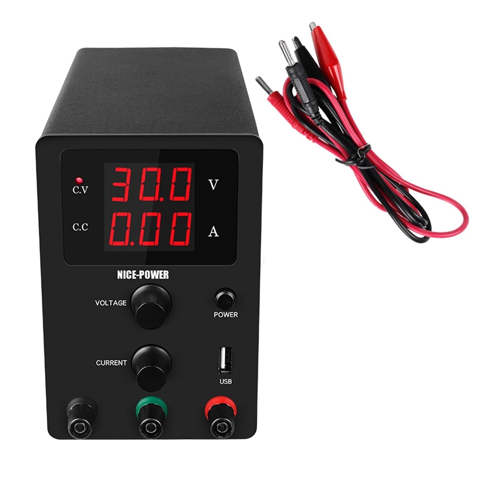 Alimentation Laboratoire, USB DC Laboratoire 6 0v 5a Alimentation de laboratoire réglementée réglable 3 0V 10a Régulateur de tension STABILISANT STRUCTION DE BAND DE BANDAGE SOURCE(Rot)