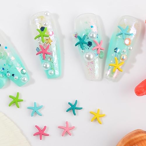 Miniatura 9 de 60 dijes de uñas de estrella de mar, aleación de verano, 3D, para decoración de uñas temática de playa, arte de uñas y fabricación de joyas