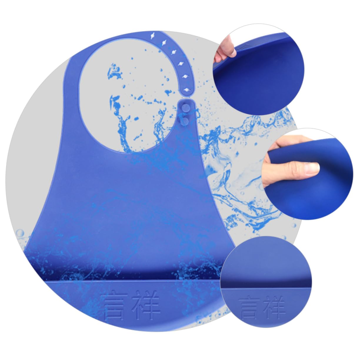 BESTYASH 2 Pièces Bavoir Adulte Imperméable pour Seniors Protecteur de Vêtements Réutilisable avec Système de Fermeture Ajustable pour Repas et Aide Aux Personnes Âgées Couleur Bleue