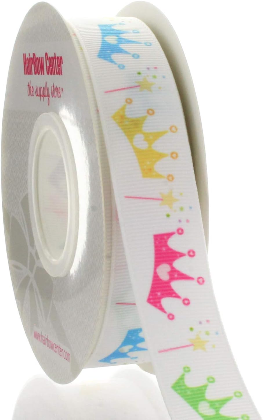 7/8" Multi Princess Tiaras Grosgrain Ribbon 100yd