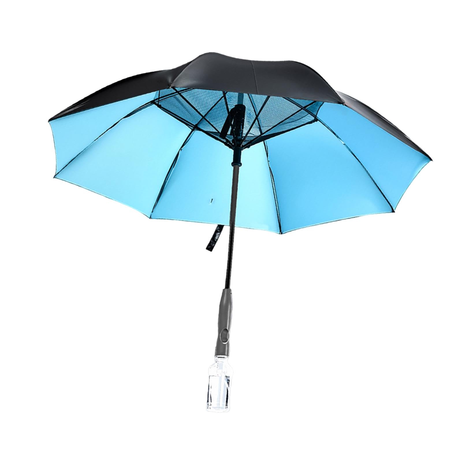 MERISHOPP Sun Umbrella with Fan Misting Windproof Portable for Outdoor Golfing Fishing Blue-image-25