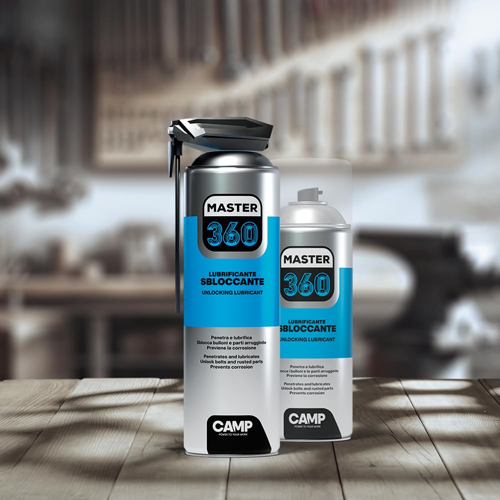 CAMP Master 360- Lubrificante Supersbloccante Spray Elevato Potere Penetrante, Ottimale per Lubrificare Viti Bulloni e Dadi, Protegge da Umidità, Ruggine e Congelamento, 6x400ml