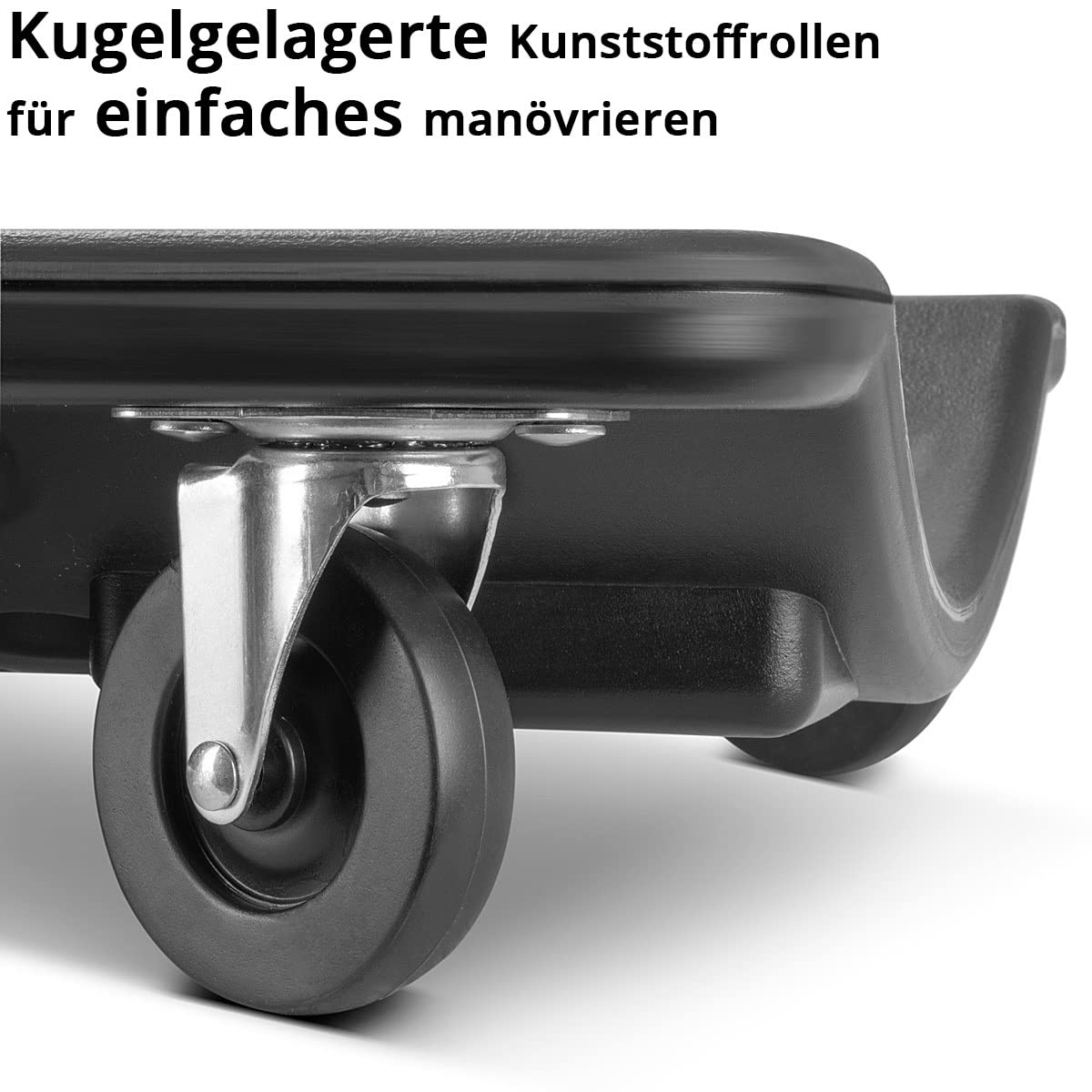 STAHLWERK XXL Kfz-Rollbrett RC-40 ST mit 500 kg Tragfähigkeit und 6 beweglichen Rollen, ergonomisches Montagerollbrett | Montageliege | Werkstattrollbrett | Werkstattliege aus robustem Kunststoff