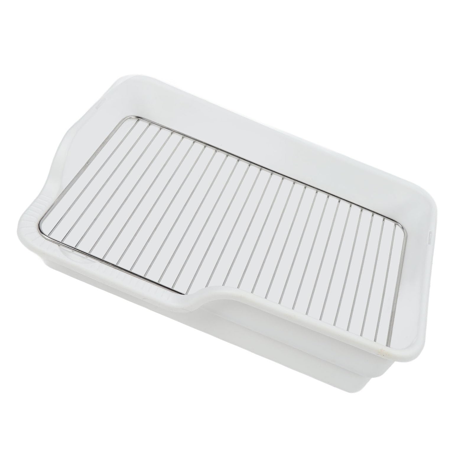 Bandeja higiénica para perros, inodoro de adiestramiento para perros pequeños y medianos, inodoro interior para mascotas con rejilla de acero inoxidable a prueba de derrames y (Blanca)