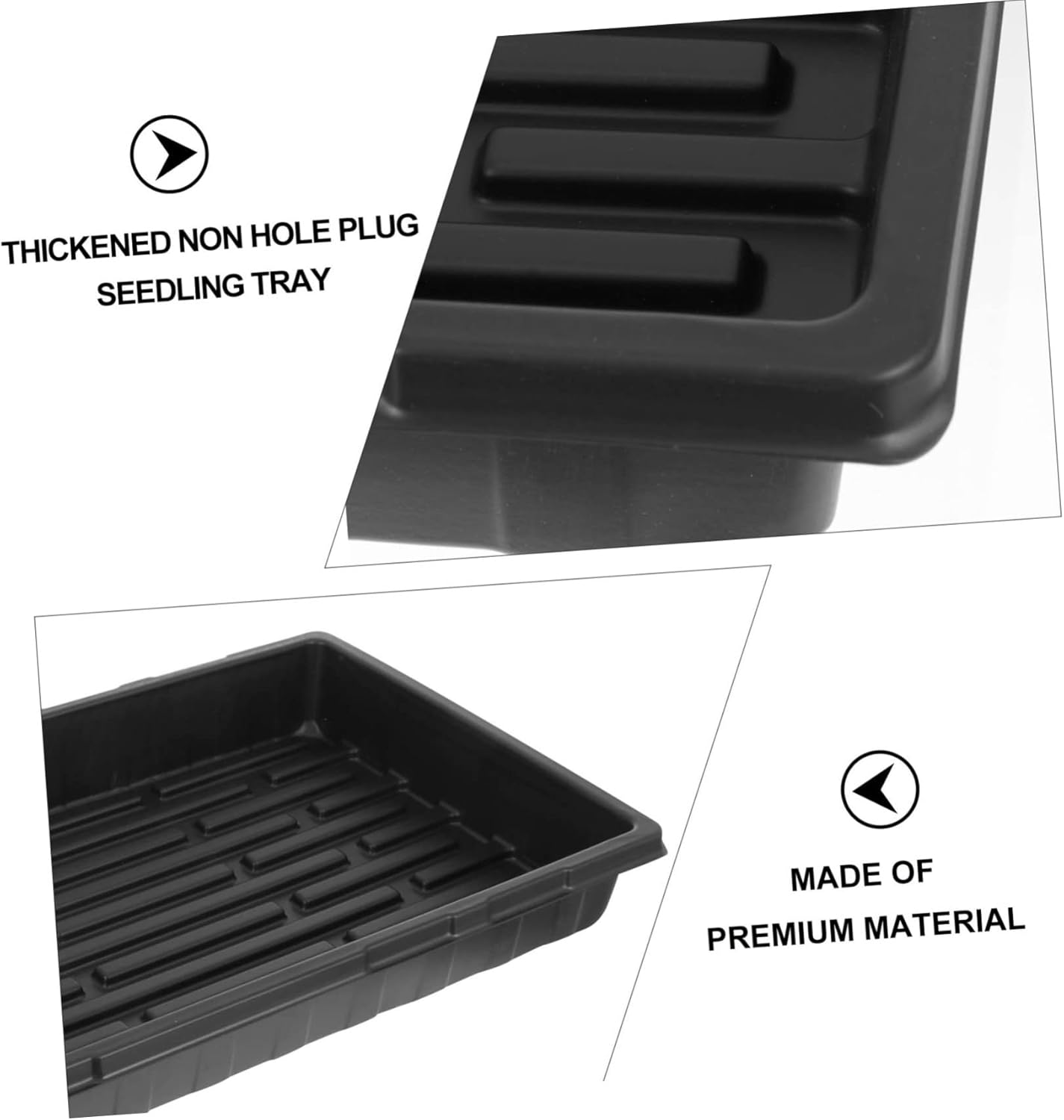 YARNOW Thickened Nursery Tray 4pcs for Seed Germination Green Gardening Tray Drainage for Indoor Plant Growth