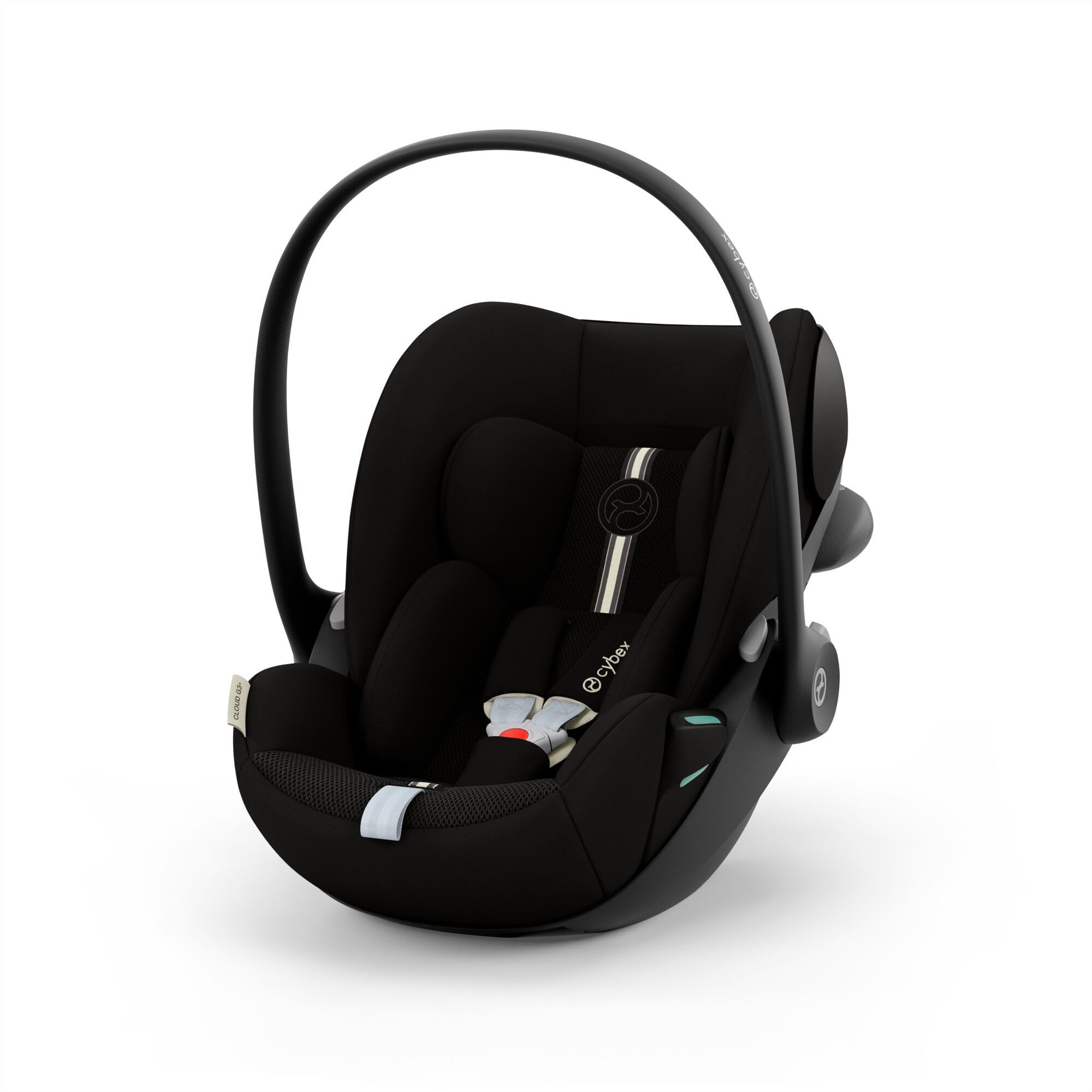 CYBEX Gold Babyschale Cloud G3 Plus, Ab Geburt bis ca. 24 Monate, Für Kinder ab 40 cm bis 87 cm, Max. 13 kg, 180° Drehfunktion, Mesh-Stoff, Inkl. Neugeboreneneinlage, Moon Black