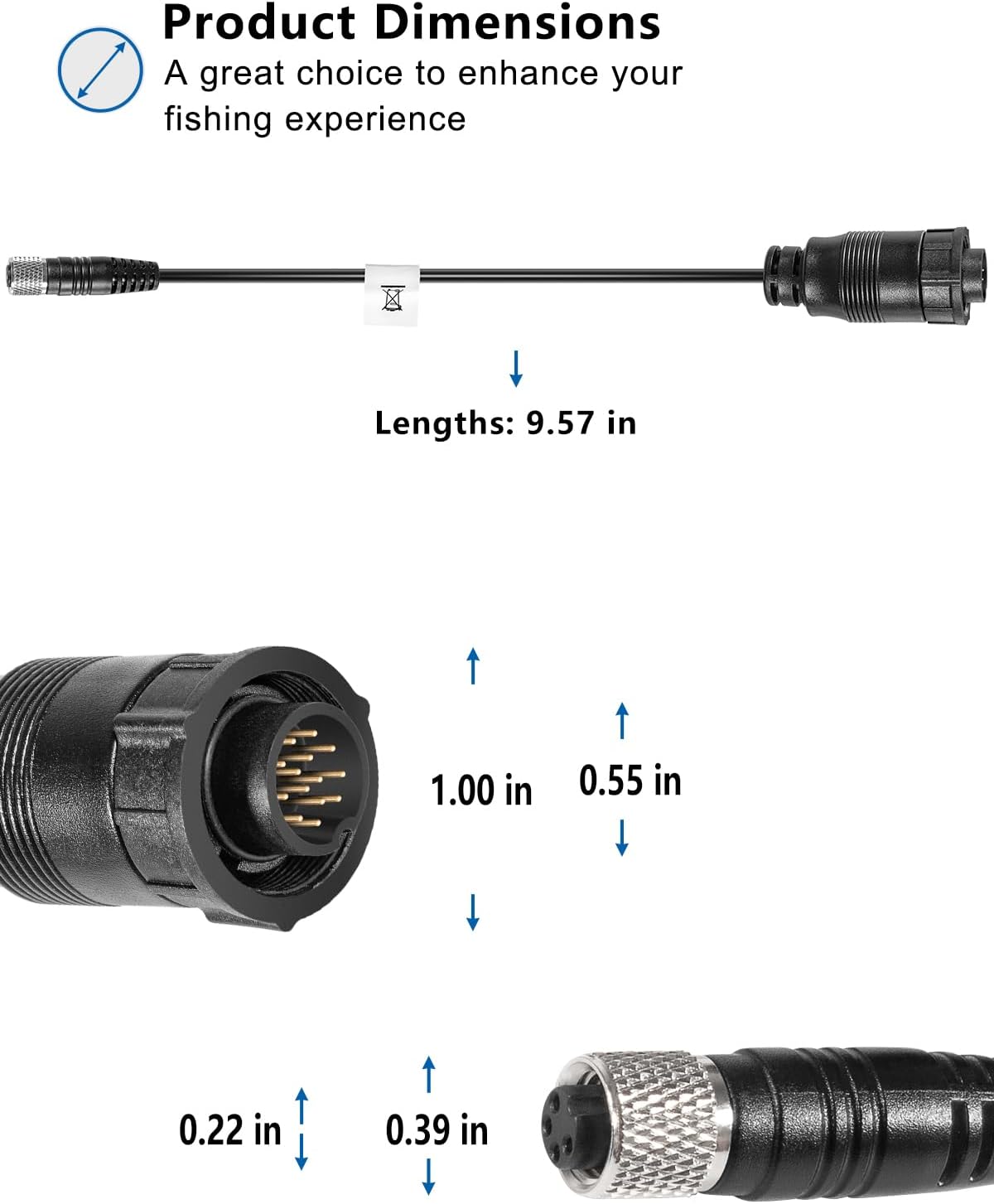 Replacement for 1852073 MKR-US2-13 Universal Sonar 2 Adapter Cable for Trolling Motors to HUMMINBIRD XPLORE, APEX, SOLIX, Onix Chartplotter and Fishfinder
