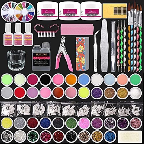 Reppkyh Acryl Nagel Set, 42 Boxen Glitter und Acryl Liquid Monomers Cover