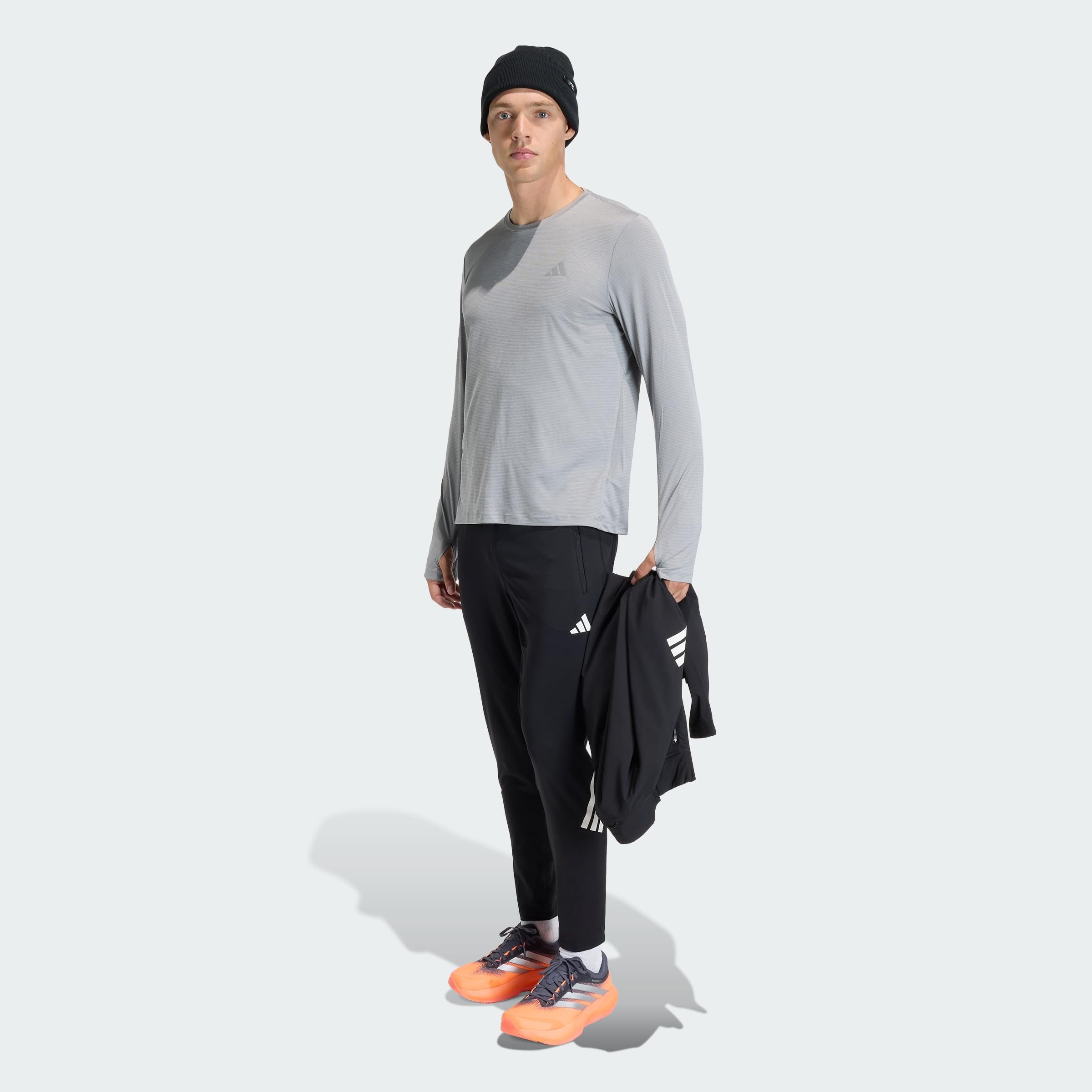 adidas heren adi365 Running Essentials Long Sleeve, medium grey heather, S