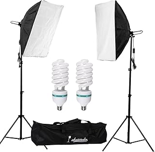 Abeststudio 2x135W Continuous Lighting Kit 20"x28"/50x70cm Softbox Soft Box Photo Studio Set Light Bulbs Lamp 5500K Photog...