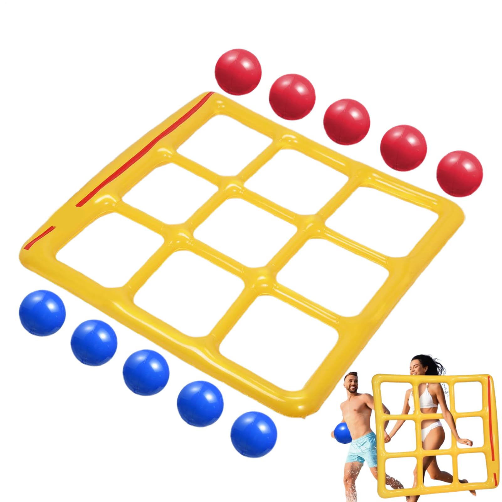 Generico Giochi per Piscina | Accessori Piscina - Galleggiante Gonfiabile con 10 Palle Attrezzatura Sportiva per attività all Aperto Familiari Lago Giardino Viaggio Spiaggia