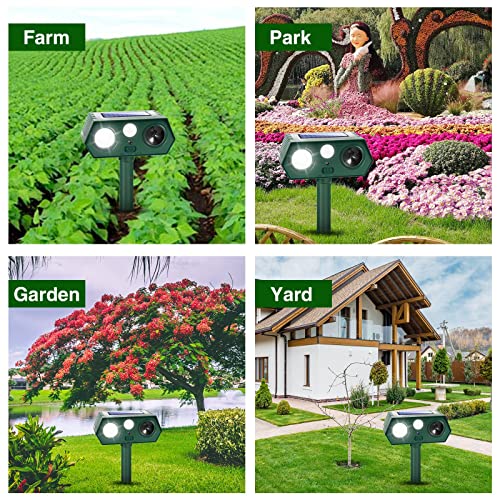 Jahy2Tech 2 Pack Solar Animal Repellent Ultrasonic Animal Deterrent Outdoor With Motion Sensor & Flash Light For Deer Squirrel Cat Skunk Rabbit Dog Raccoon, Waterproof Cat Repellent Dog Repellent For Yard Lawn thumb #5