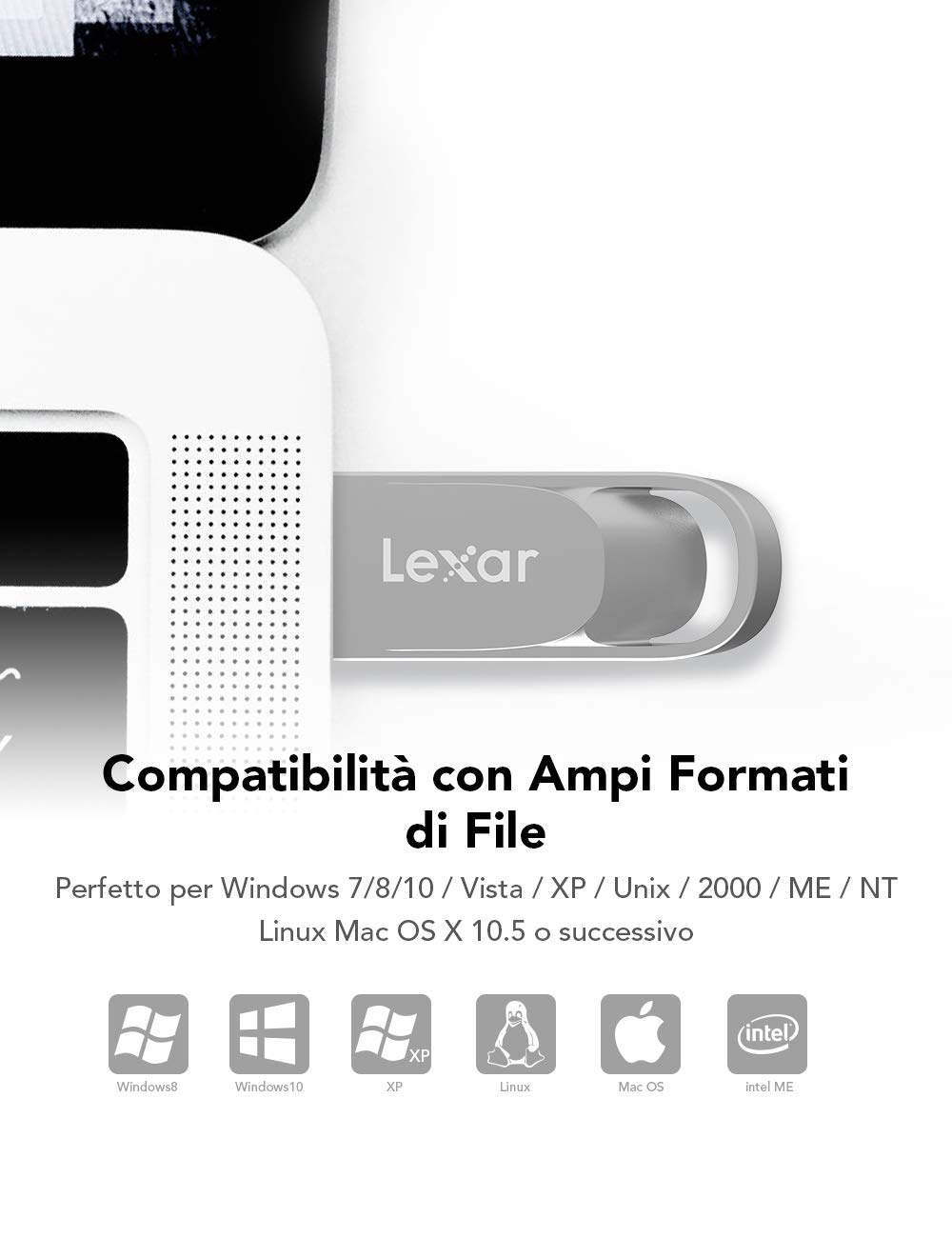 Lexar Chiavetta USB 64 GB, Pen Drive USB 3.0, USB Flash Drive Velocità di Lettura Fino a 100 MB/s, Metallo Memoria USB Stick per PC, Laptop, Computer, Auto, TV