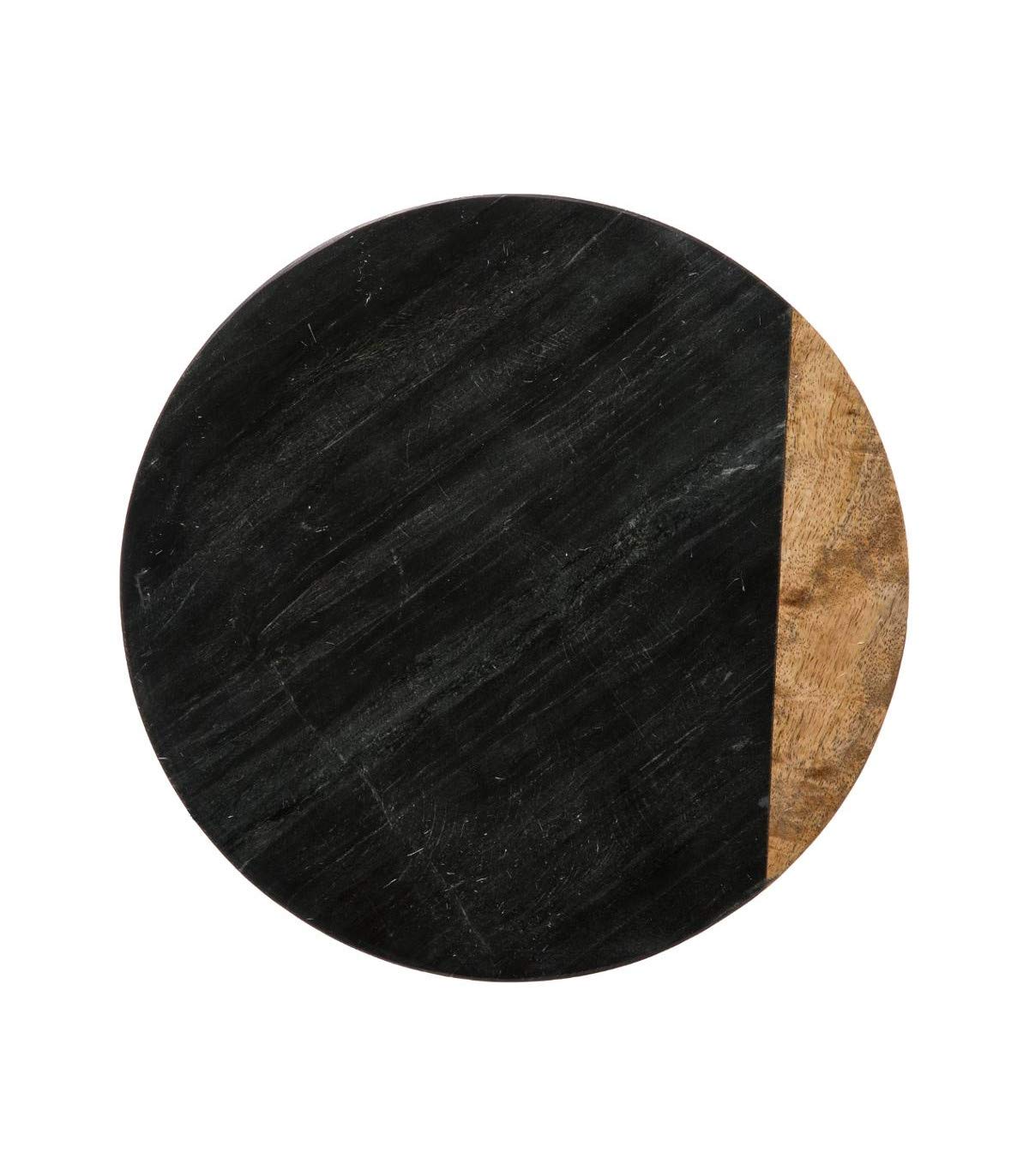 JJA Plato giratorio geométrico mármol negro mango 30 cm