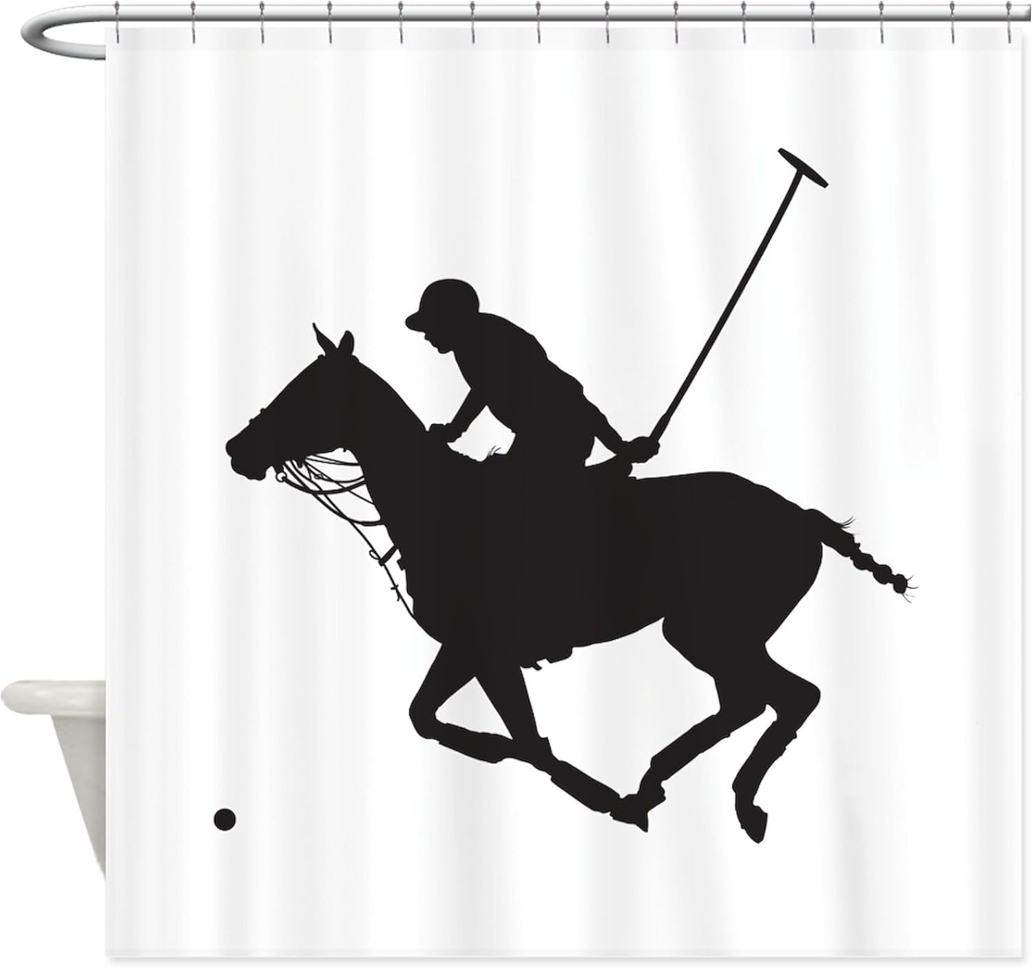 CafePress Polo Pony Silhouette Decorative Fabric Shower Curtain