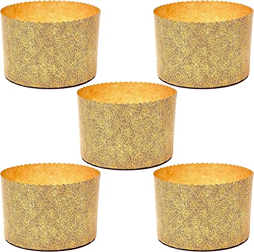 ANIMALUJOS Set de 5 Moldes para Panettone Alto de 500 gr – Moldes Panettone de Papel de Pura Celulosa, Molde de Papel Diseñado para Panettone, resistente al calor 220 °C - BONDIBUY