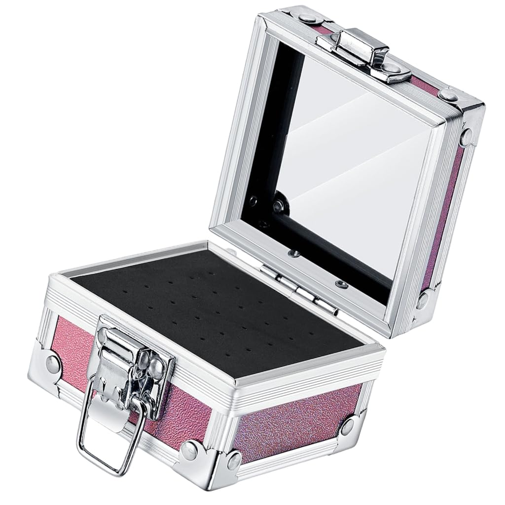 Nails Drill Holder Case with 25 Slots Stainless SteelStorage Box for Manicure Tool Organization Nails Bits Organized