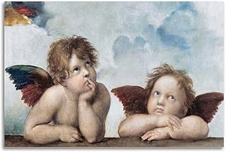 Raphael Posters of Famous Paintings(Winged Cherubs) Picture Print Wall Art Painting Canvas Artworks Gift Idea Room Aesthetic 16x24inch(40x60cm)