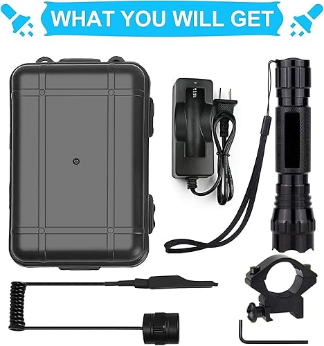 Miniatura 8 de WINDFIRE Linternas verdes de depredador LED Coyote Hog Varmint Luces de caza táctico Rifle linterna antorcha con montaje en riel Picatinny,